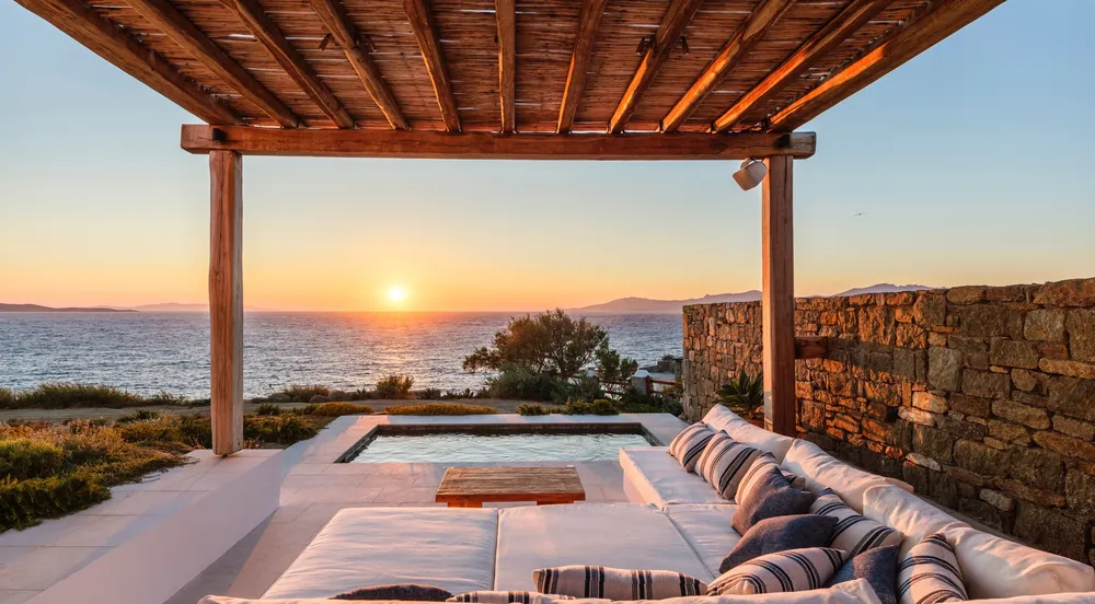 Villa Esperos pool seen from above