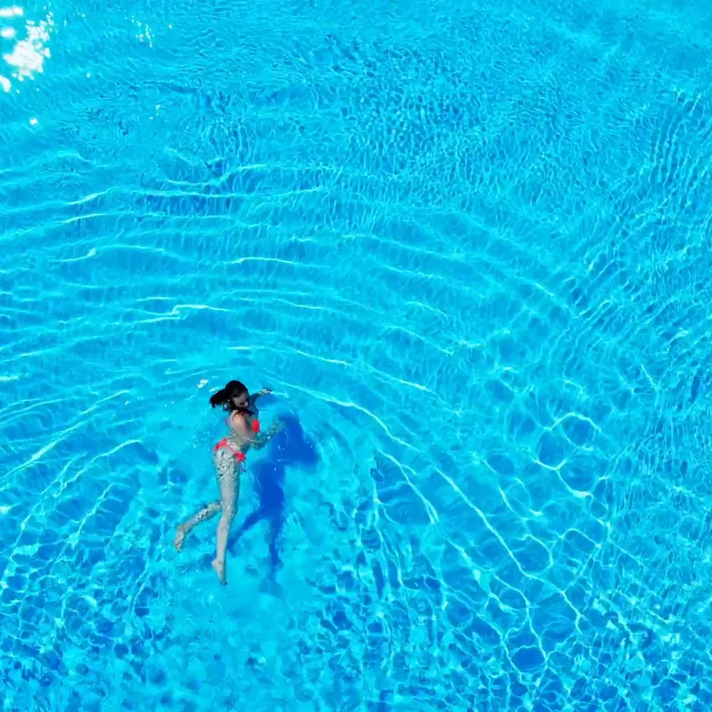 Villa Thalassa pool seen from above
