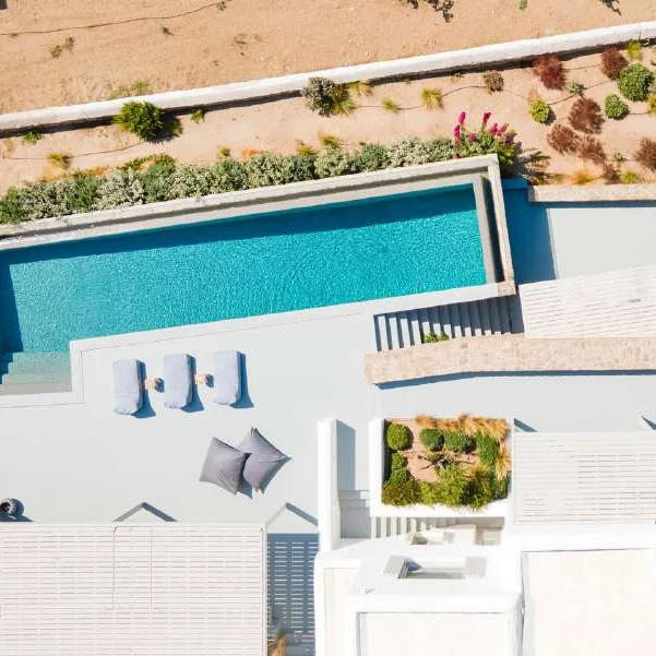 Villa Thea pool seen from above