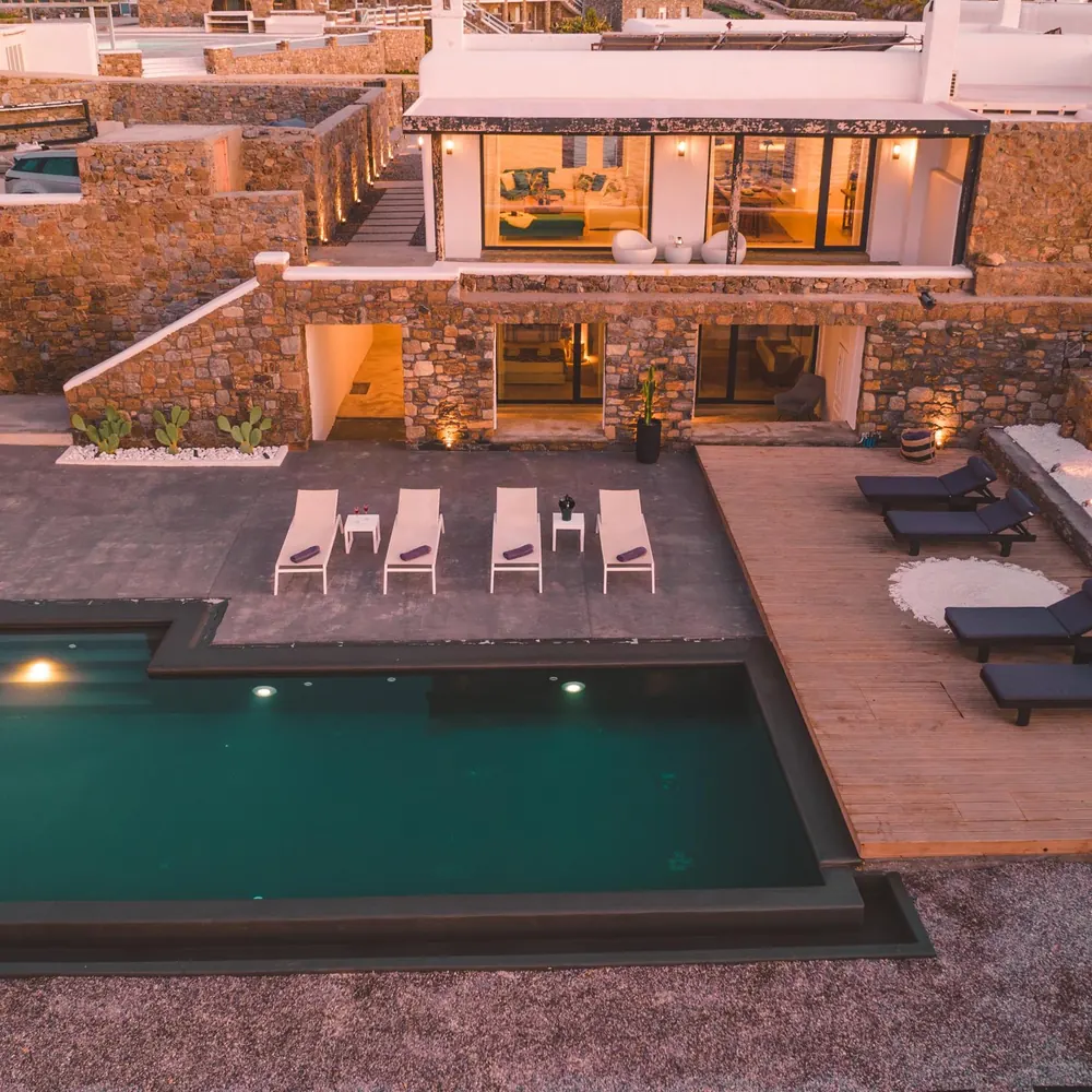 Villa Ilios pool seen from above