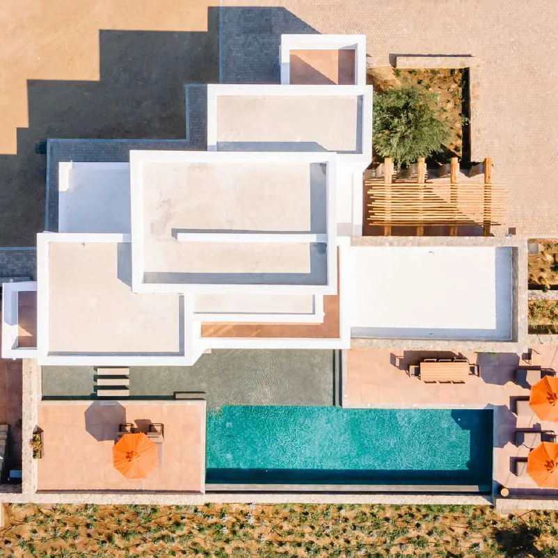 Villa Aelia pool seen from above