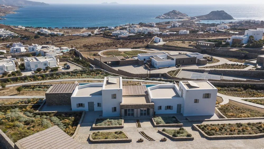 Villa Aigli pool seen from above